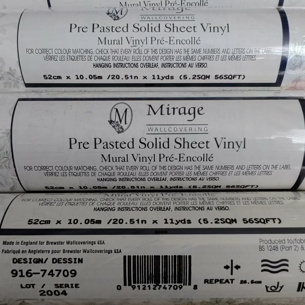 Mirage Pre Pasted Solid Sheet Vinyl